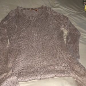 Tan Crocheted Style long sweater